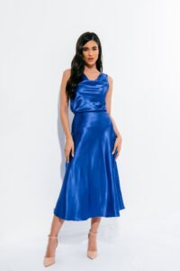 Blouse Satin Royal Blue