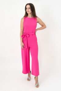 Bodysuit Cabana pants goldtouch neck, no sleeves Fuschia