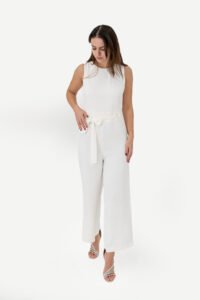 Bodysuit Cabana pants goldtouch neck, no sleeves White