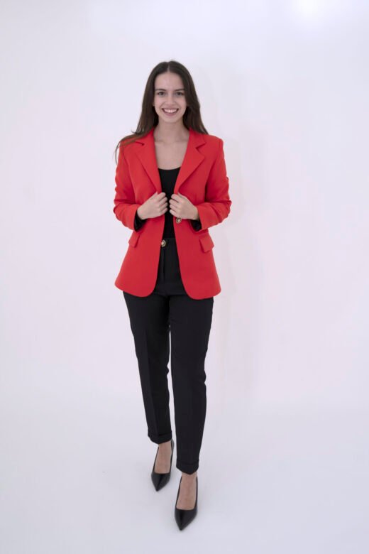 Blazer jacket 1 button Red - Image 5