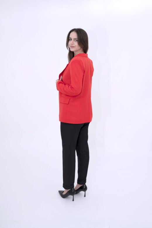Blazer jacket 1 button Red - Image 4