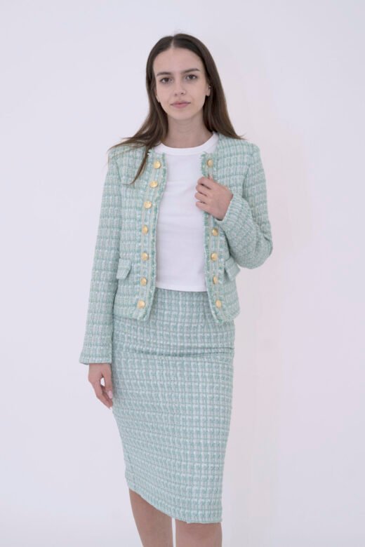 Chanel clasic jacket 14 buttons bor a bor Mint - Image 6
