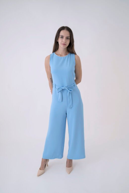 Bodysuit Cabana Diagonal pants silvertouch neck, no sleeves Light Ciel - Image 2