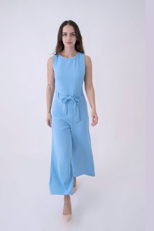 Bodysuit Cabana Diagonal pants silvertouch neck, no sleeves Light Ciel - Image 3