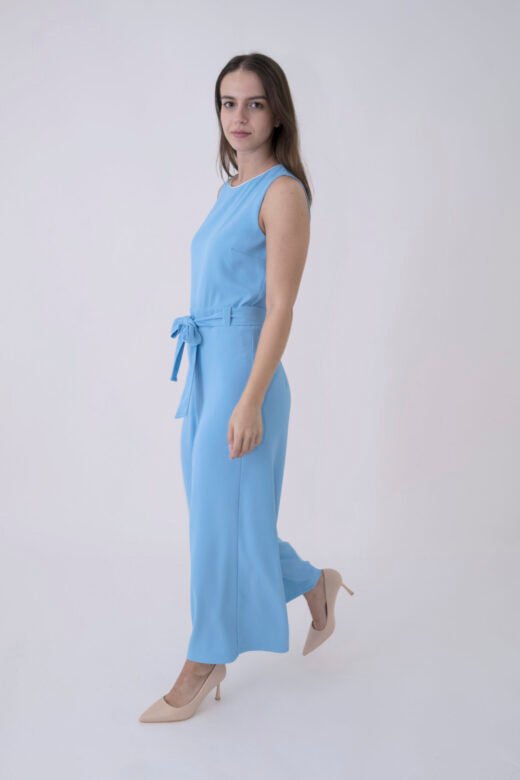 Bodysuit Cabana Diagonal pants silvertouch neck, no sleeves Light Ciel - Image 4