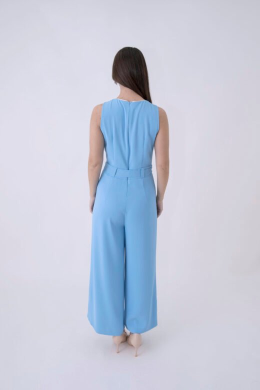 Bodysuit Cabana Diagonal pants silvertouch neck, no sleeves Light Ciel - Image 5