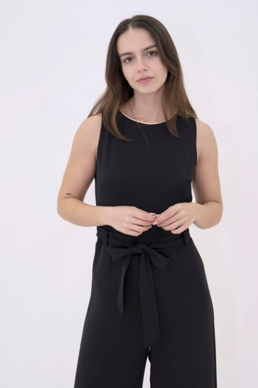 Bodysuit Cabana pants goldtouch neck, no sleeves Black - Image 4
