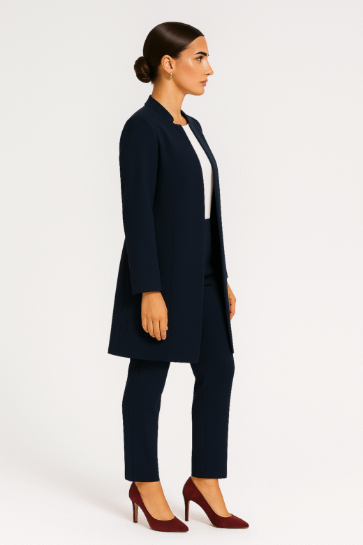 Long Manto jacket collar Dark Blue - Image 3