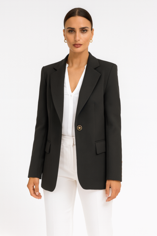 Blazer jacket 1 button Black