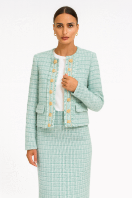Chanel clasic jacket 14 buttons bor a bor Mint