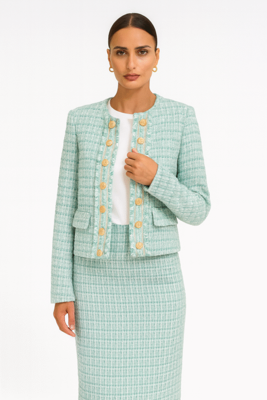 Chanel clasic jacket 14 buttons bor a bor Mint