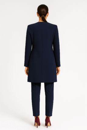 Alternative view of Long Manto jacket collar Dark Blue