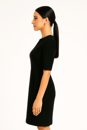 Alternative view of Dress pencil on the knee total Black