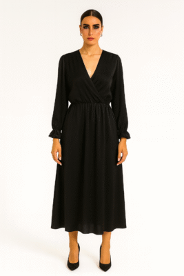 Dress maroquen satin Black
