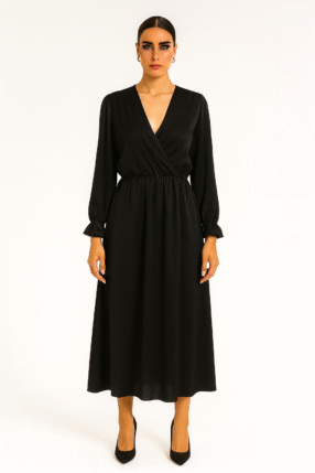 Dress maroquen satin Black