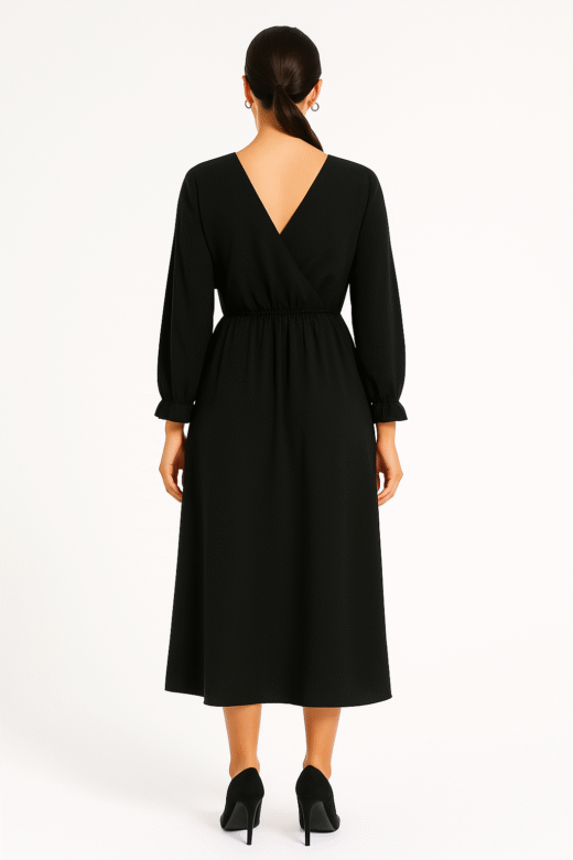 Dress maroquen satin Black - Image 2