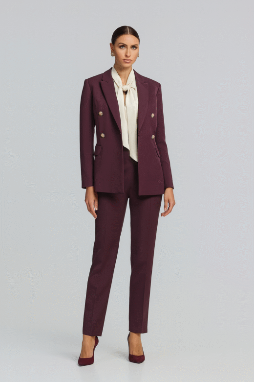 Long Jacket crossed 4k Burgundy