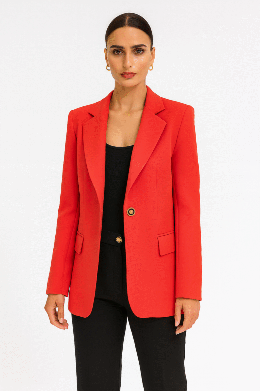 Blazer jacket 1 button Red