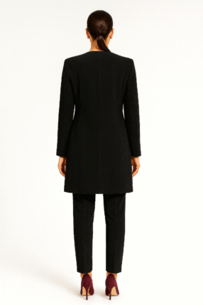 Alternative view of Long Manto jacket collar Black