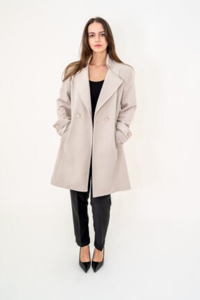Alternative view of Overcoat Jenny Ecru
