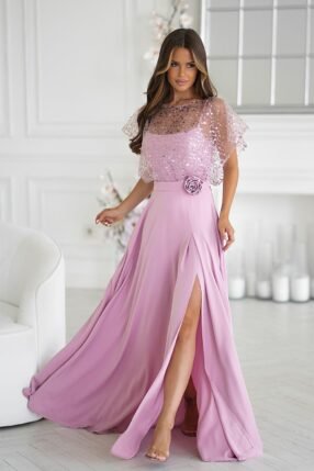 Alternative view of Laced Maxi evening dress Nude
