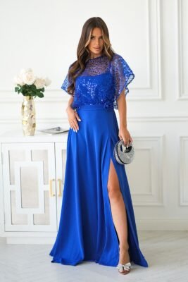 Laced Maxi evening dress Royal Blue