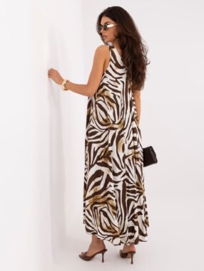 Alternative view of Brown zebra dress with print