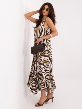 Brown zebra dress with print
