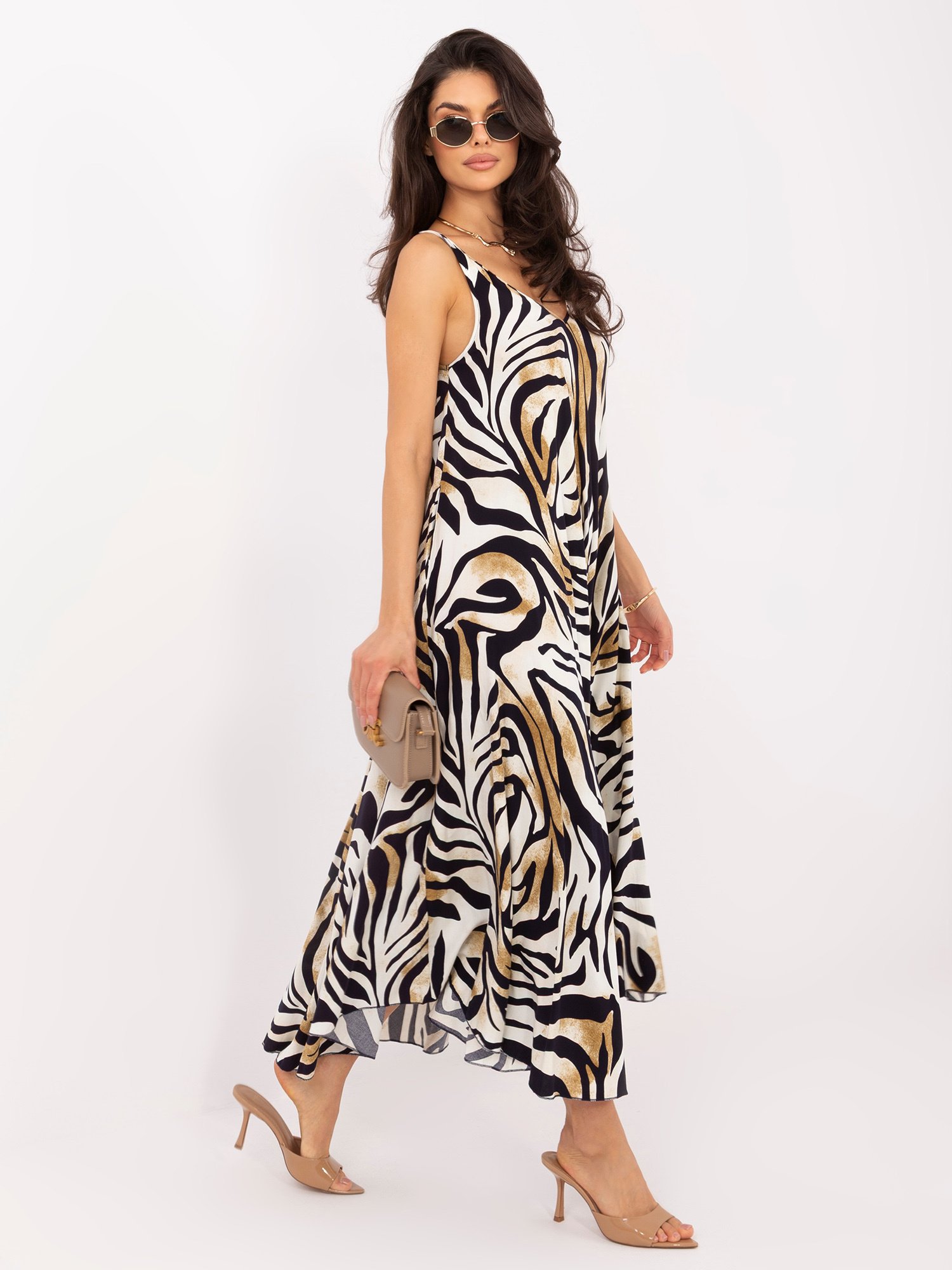Black zebra dress with print - Image 2