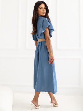 Alternative view of Indigo Summer viscose midi shirt dress