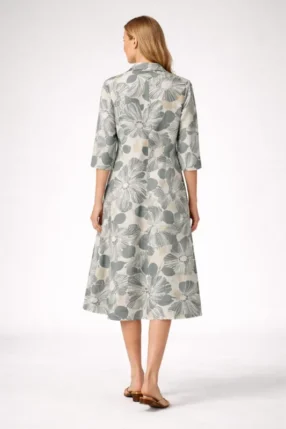 Alternative view of Shirt-Dress buttoned summer 3/4sleeve Khaki