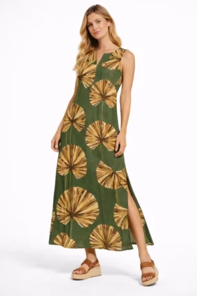 Alternative view of Maxi Lorian Dress no sleeves summer Khaki