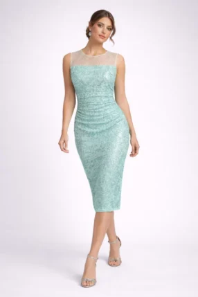 Party dress palliete draped Mint