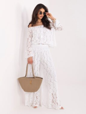 Alternative view of White lace boho pants