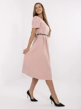 Dirty Pink elegant dress with short sleeves