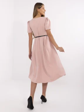 Alternative view of Dirty Pink elegant dress with short sleeves