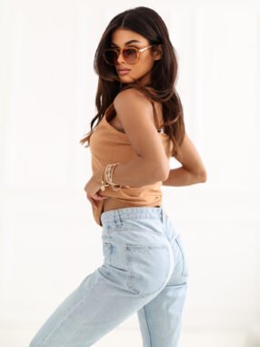 Alternative view of Women's Camel Basic Cotton Top