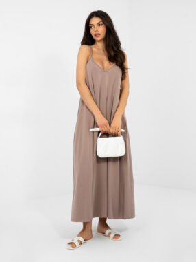 Beige dress with adjustable straps