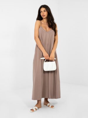Beige dress with adjustable straps