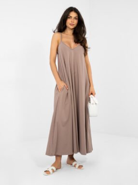 Alternative view of Beige dress with adjustable straps