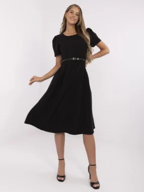 Black elegant dress with short sleeves