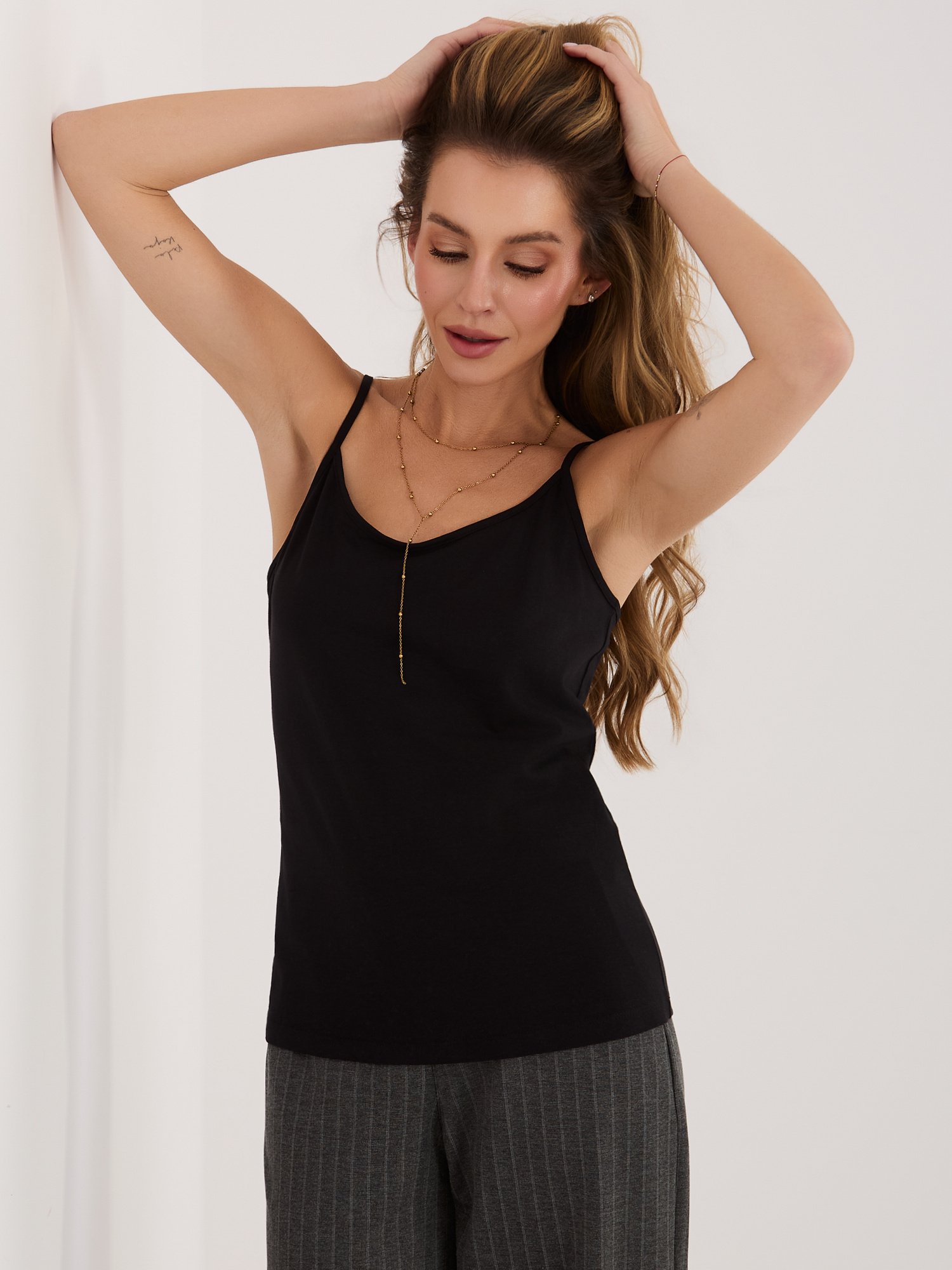 Women's Black Basic Cotton Top - Image 3