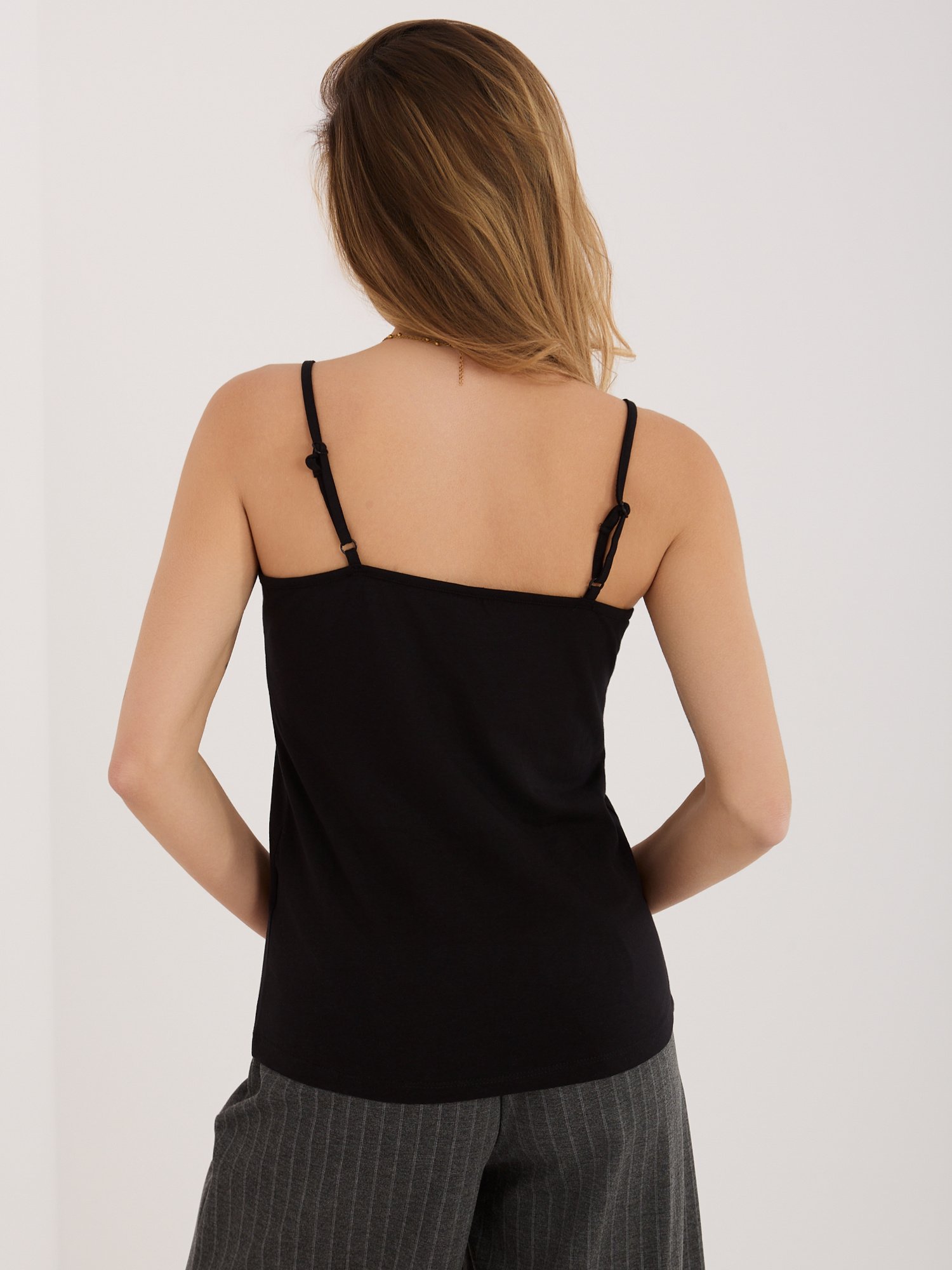 Women's Black Basic Cotton Top - Image 2