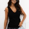 Black Fitted Ribbed Top