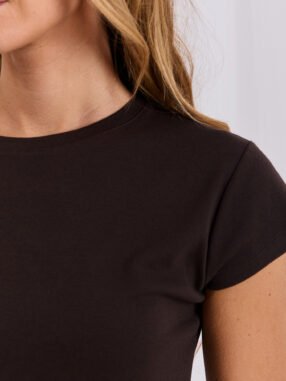 Alternative view of Dark Brown crew neck t-shirt