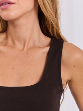 Alternative view of Brown Square Neck Tank Top