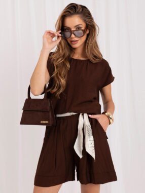 Dark brown two-piece summer set