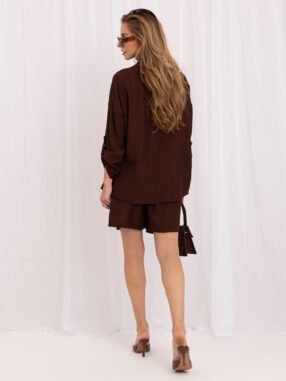 Alternative view of Summer set with oversized shirt Chocolate