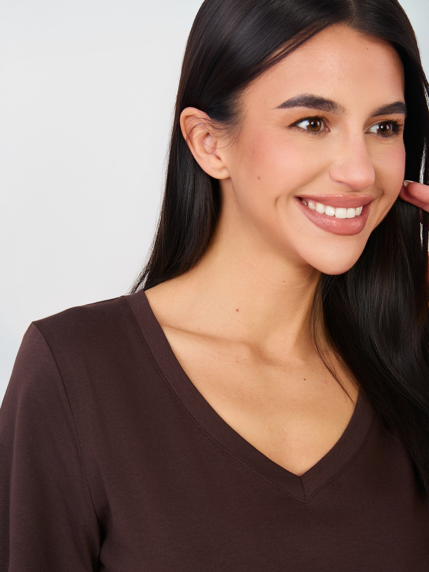 Dark Brown cotton basic T-shirt - Image 5