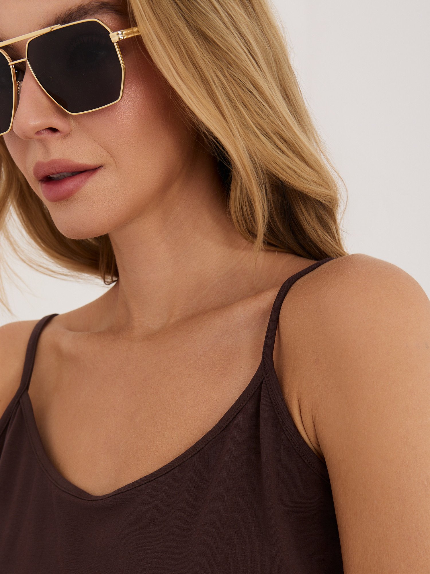 Women's Dark Brown Basic Cotton Top - Image 4
